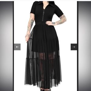 Foxblood Mesh Maxi Skirt